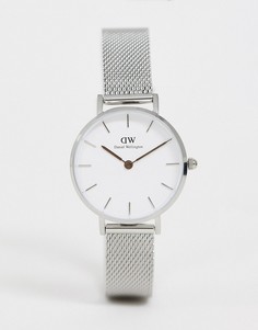 Серебристые часы с белым циферблатом Daniel Wellington Petite Sterling - 28 мм-Серебряный