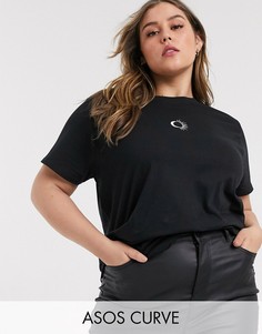 Футболка из органического хлопка ASOS DESIGN Curve-Черный