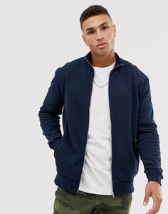 Темно-синяя спортивная куртка из трикотажа ASOS DESIGN-Темно-синий