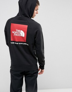 Черный худи с рукавами реглан и логотипом в красном квадрате The North Face