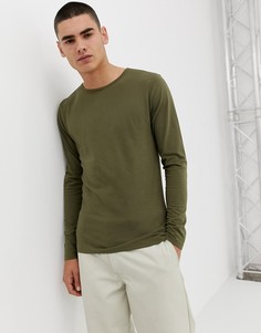 Обтягивающий лонгслив с асимметричным подолом Another Influence-Зеленый