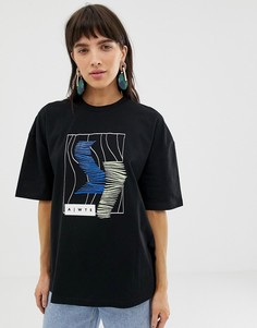 Футболка с принтом ASOS WHITE-Черный