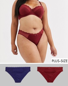 2 пары трусов синего и красного цвета Dorina Plus Size-Мульти