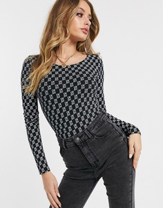 Боди с принтом зеркального логотипа Calvin Klein Jeans-Черный