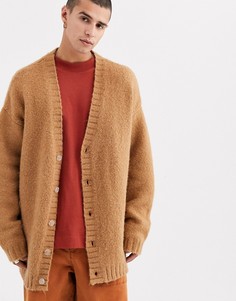 Кардиган-кокон из шерсти альпака ASOS WHITE-Коричневый