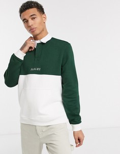 Зеленая рубашка регби с длинными рукавами и карманом-кенгуру Parlez-Зеленый