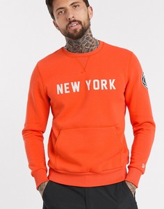 Оранжевый свитшот с логотипом команды \"New York Knicks\" New Era NBA