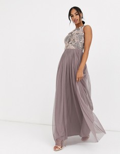Платье макси с декоративной отделкой ANGELEYE-Фиолетовый