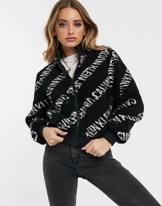 Плюшевая куртка со сплошным логотипом Calvin Klein Jeans-Черный