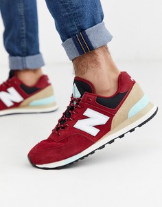 Красные кроссовки New Balance 574-Красный