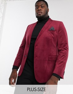 Темно-красный бархатный пиджак Jacamo