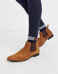 Светло-коричневые замшевые ботинки челси Moss London-Светло-коричневый