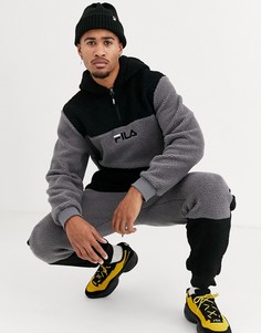 Черный худи из искусственного меха Fila Bruno