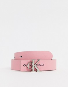 Двусторонний кожаный ремень с логотипом Calvin Klein Jeans-Розовый