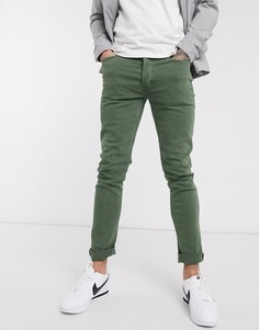 Джинсы скинни цвета хаки Topman-Зеленый
