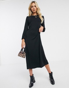 Черное трикотажное платье миди New Look-Черный