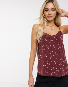 Топ на бретелях из кружева и атласа Hollister-Мульти