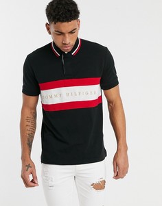 Черная футболка-поло классического кроя Tommy Hilfiger-Черный