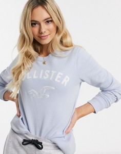 Свитшот с логотипом Hollister-Синий