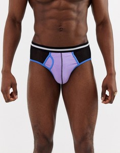 Черные сетчатые трусы с фиолетовыми вставками ASOS DESIGN-Мульти