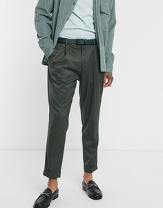Зеленые строгие брюки скинни Topman-Зеленый