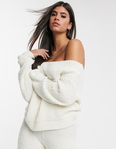 Джемпер для дома с открытыми плечами ASOS DESIGN-Кремовый