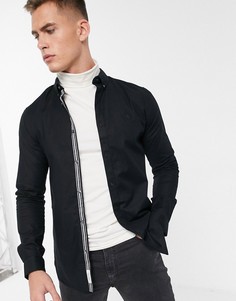 Черная обтягивающая оксфордская рубашка River Island-Черный
