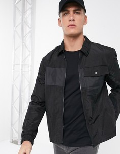 Черная рубашка навыпуск River Island-Черный