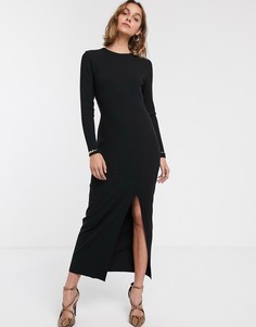 Платье макси с открытой спиной ASOS DESIGN-Черный