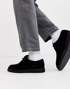 Черные замшевые ботинки на шнуровке ASOS DESIGN-Черный