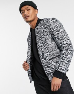 Бомбер с принтом змеиной кожи Bolongaro Trevor-Серый