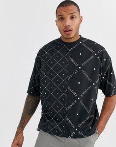 Oversize-футболка с принтом ASOS DESIGN-Черный
