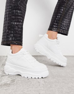Белые кроссовки на массивной подошве Topshop-Белый