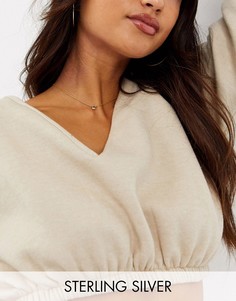 Серебряное позолоченное ожерелье-чокер с кристаллом ASOS DESIGN-Золотой