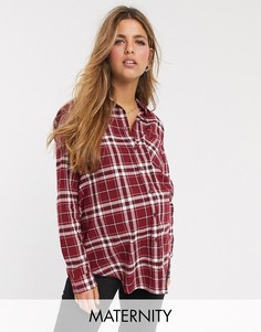 Красная рубашка в клетку New Look Maternity-Красный