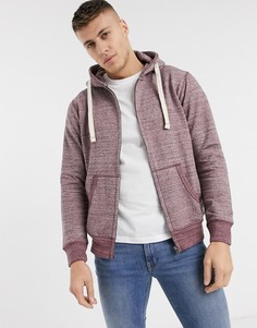 Бордовый меланжевый свитшот на молнии Jack & Jones-Красный