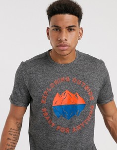 Серая футболка с принтом Tom Tailor-Белый