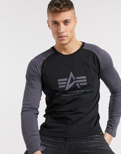 Лонгслив Alpha Industries-Черный