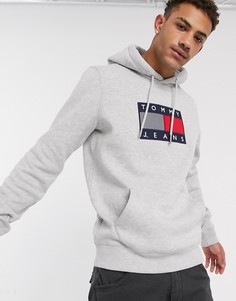 Худи серого цвета с логотипом на груди Tommy Jeans-Серый