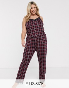 Красные пижамные брюки с узором New Look Curve-Красный