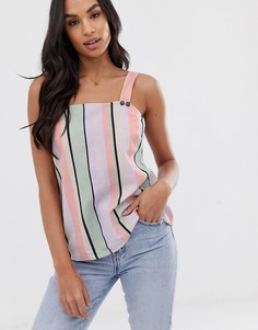 Топ в полоску с пуговицами ASOS DESIGN-Мульти