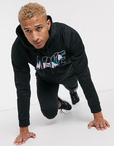 Черный худи с камуфляжным принтом Nike Training