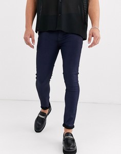 Синие супероблегающие джинсы с покрытием ASOS DESIGN-Синий