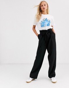 Брюки с поясом Monki-Черный