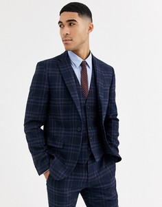 Приталенный пиджак в клетку Rudie heritage-Темно-синий