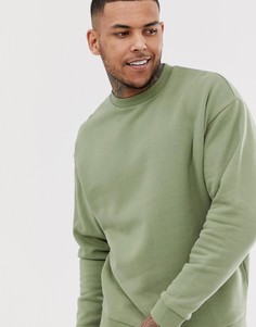 Oversize-свитшот цвета хаки ASOS DESIGN-Зеленый