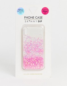 Чехол для iphone X/XS с блестками Skinnydip-Розовый