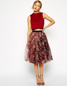 Юбка из тюля с цветочным принтом ASOS Premium-Мульти
