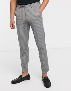 Серые брюки в тонкую полоску Jack & Jones Premium-Серый