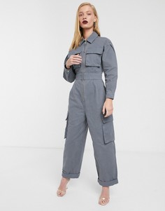 Комбинезон с карманами в стиле милитари ASOS WHITE-Синий